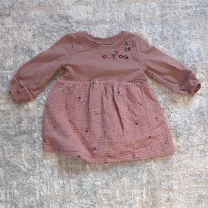 Carter's Mauve Top with Floral Embroidery Size 9 Months